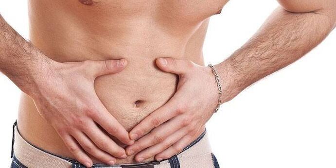 bolest břicha s chronickou prostatitidou